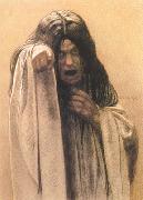 Carlos Schwabe Study for The Wave female figure left of the central figure (mk19) oil